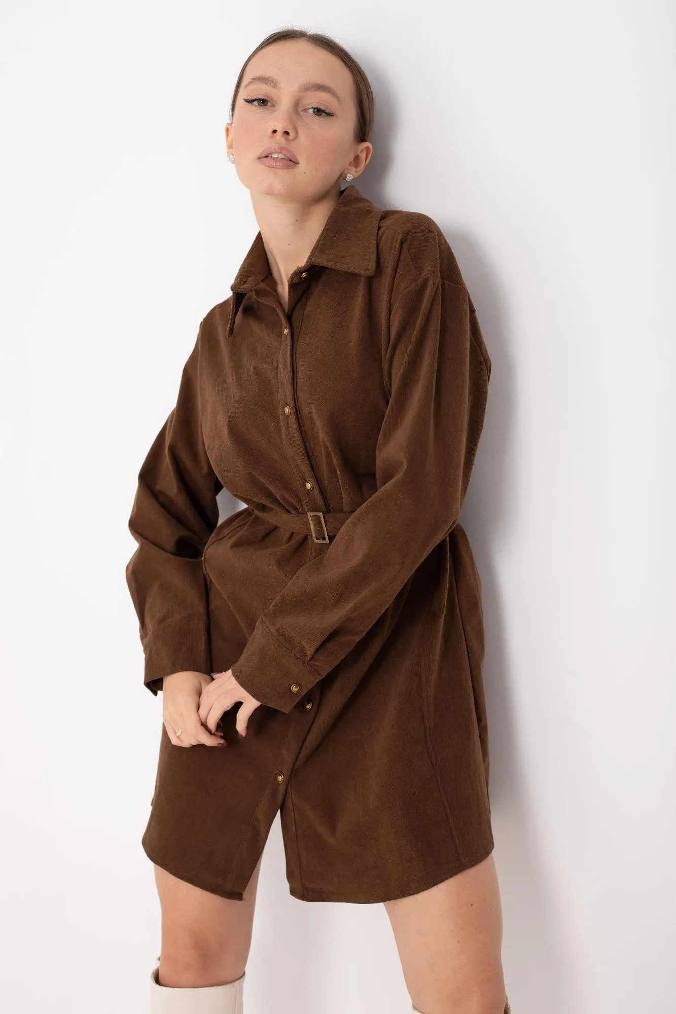 Платье с ремнем oversize