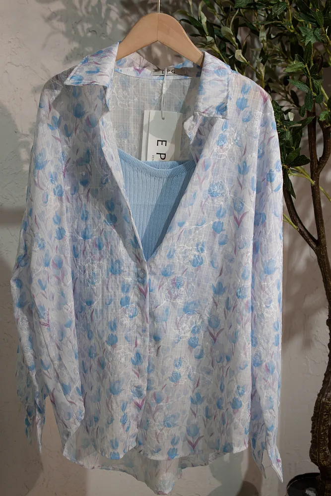 Комплект oversize рубашка и топ