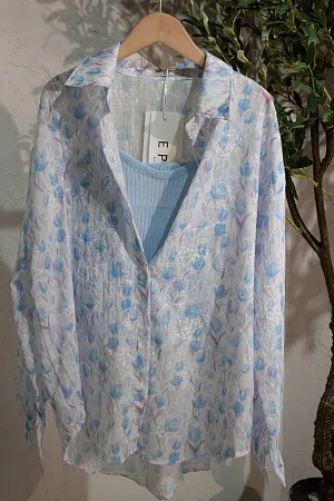 Комплект oversize рубашка и топ