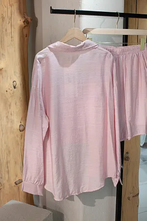 Костюм oversize рубашка, топ и шорты