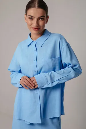 Льняной костюм рубашка и юбка
