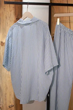 Костюм oversize рубашка, топ и брюки