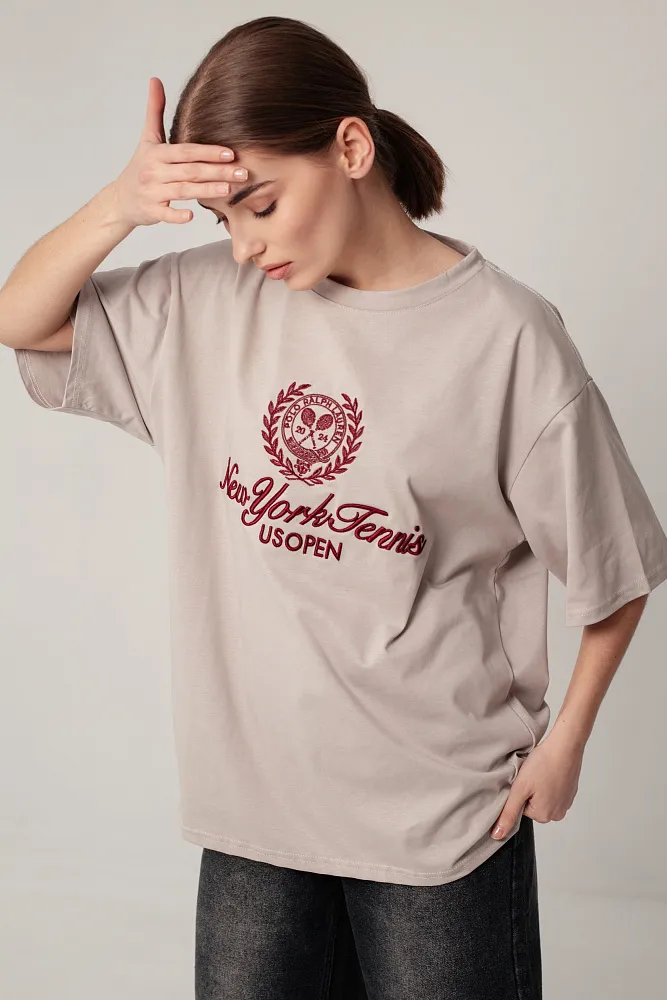 Футболка oversize с круглым вырезом