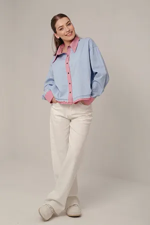 Хлопковая рубашка Color Block