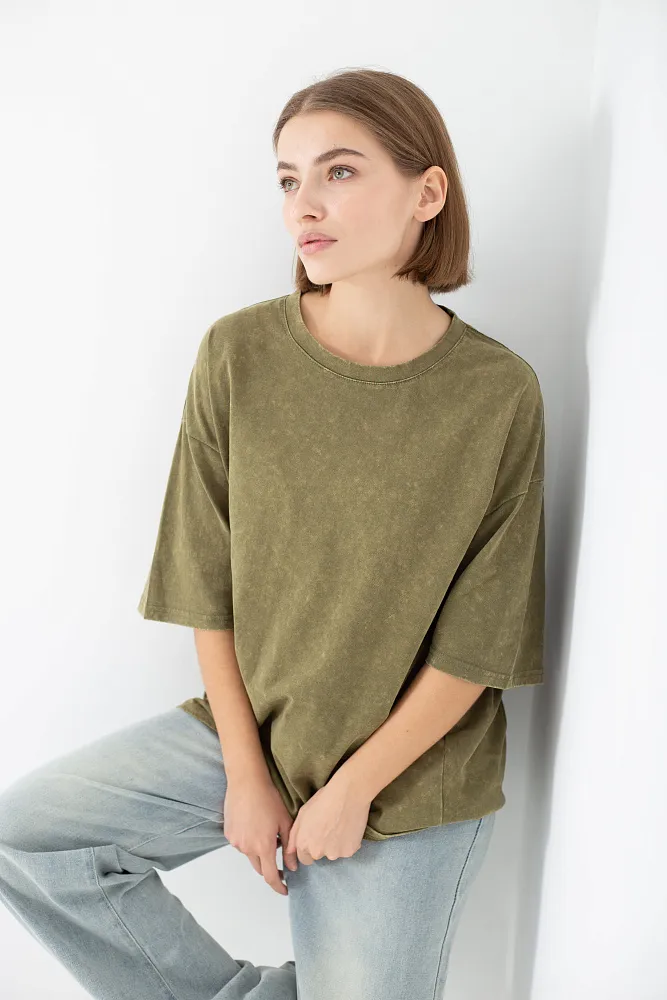 Футболка oversize свободного кроя из хлопка 