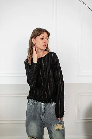 Джемпер oversize ажурный