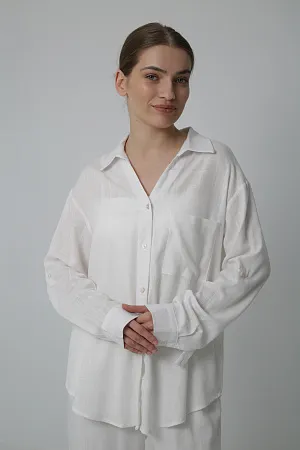 Льняной костюм рубашка и брюки