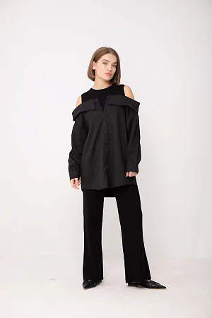 Рубашка с открытыми плечами oversize