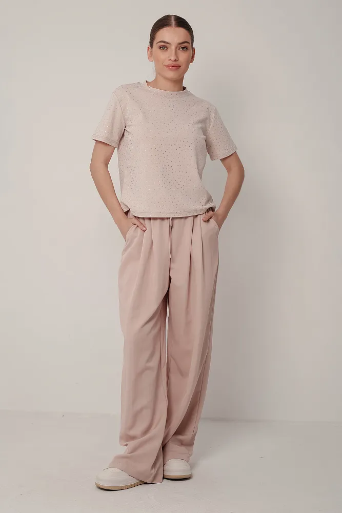 Футболка oversize со стразами