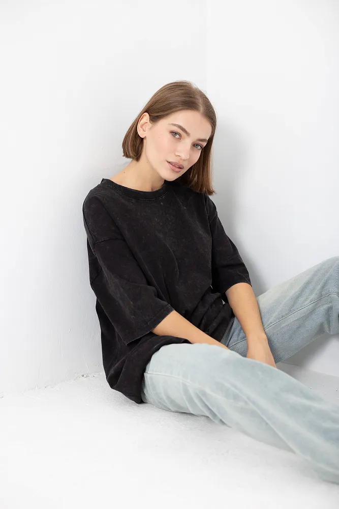Футболка oversize свободного кроя из хлопка 