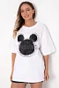 Футболка oversize с кристаллами