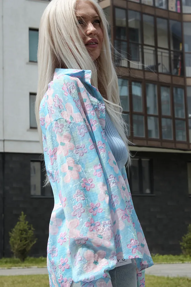 Комплект oversize рубашка и топ