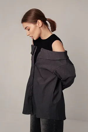 Рубашка с открытыми плечами oversize
