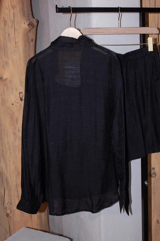 Костюм oversize рубашка, топ и шорты