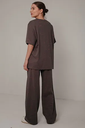 Костюм футболка и брюки oversize