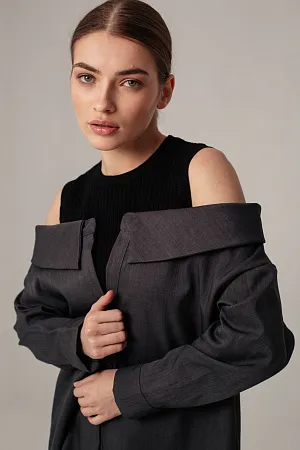 Рубашка с открытыми плечами oversize