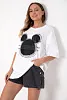 Футболка oversize с кристаллами