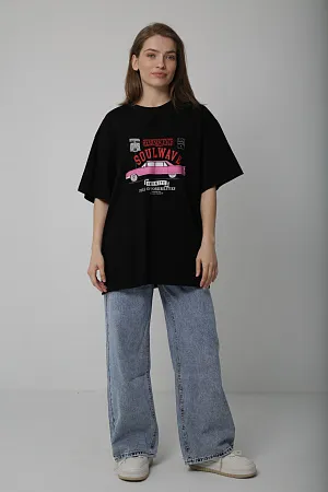 Футболка oversize с принтом автомобиля