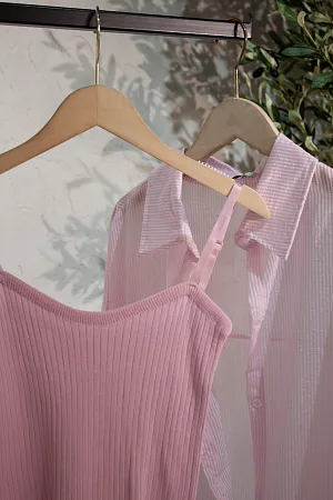 Комплект oversize рубашка и топ