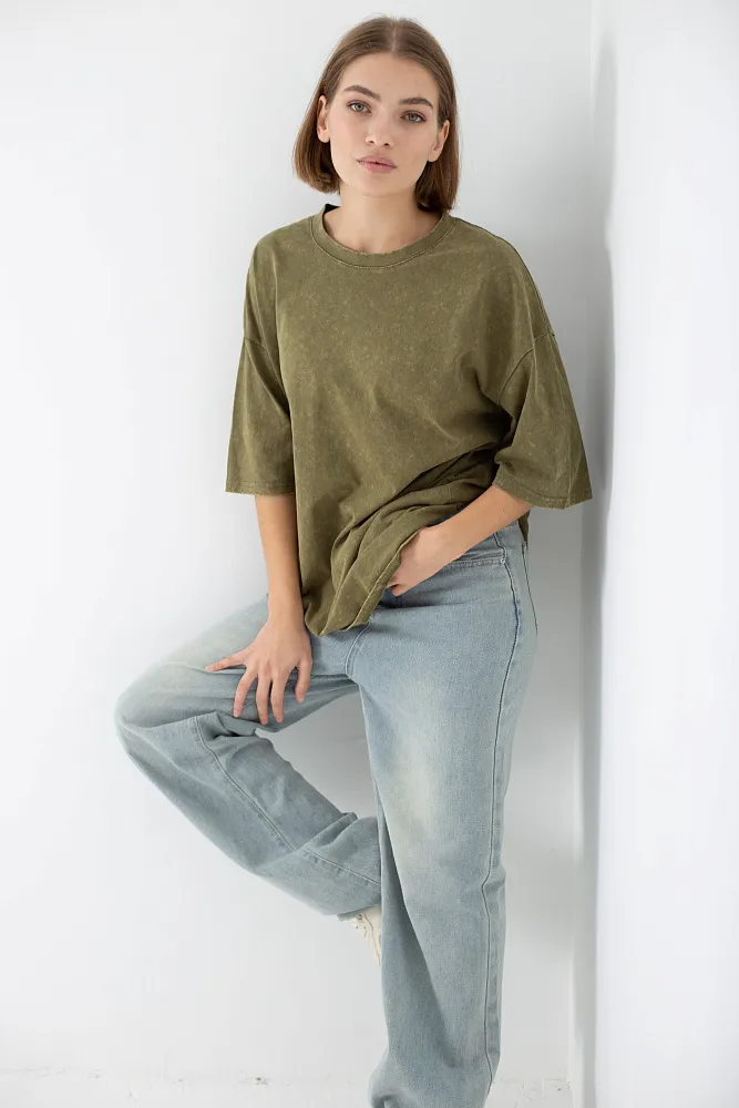 Футболка oversize свободного кроя из хлопка 