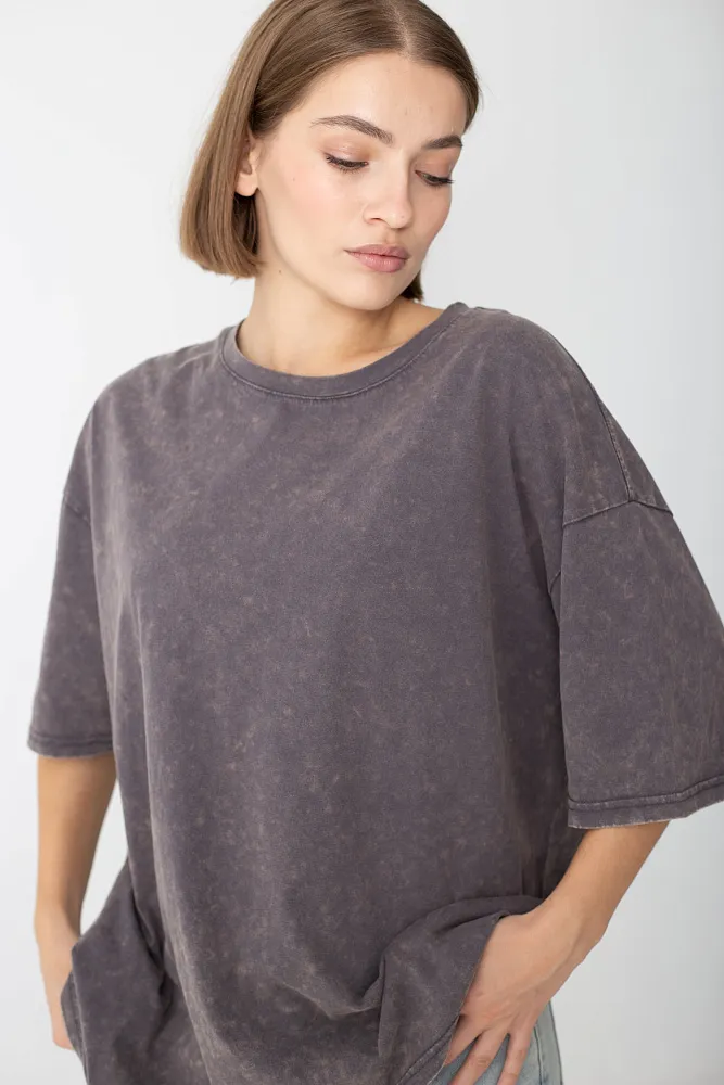 Футболка oversize свободного кроя из хлопка 
