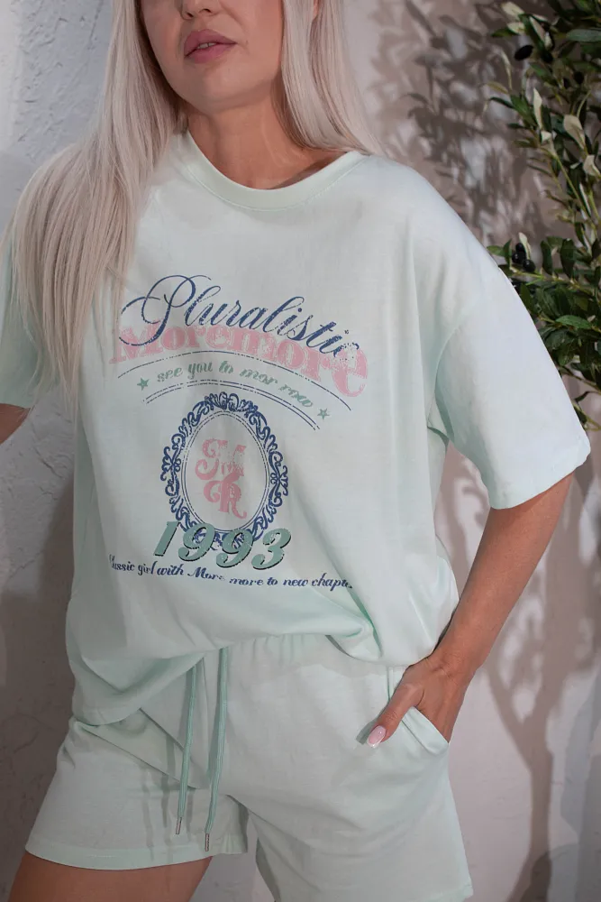 Костюм oversize футболка и шорты