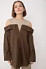 Рубашка с открытыми плечами oversize 