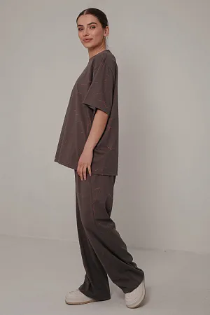 Костюм футболка и брюки oversize