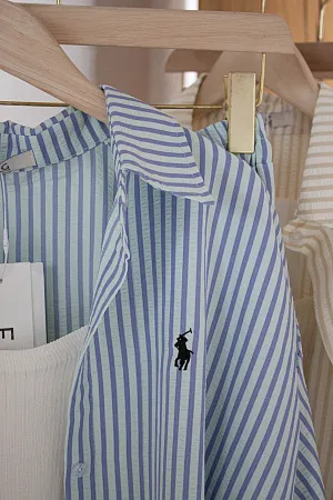 Костюм oversize рубашка, топ и брюки
