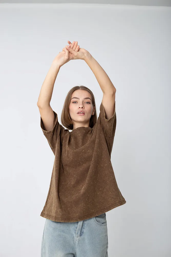 Футболка oversize свободного кроя из хлопка 