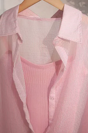 Комплект oversize рубашка и топ