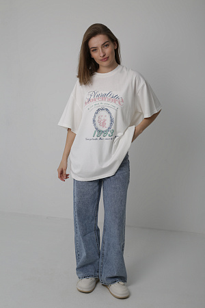 Хлопковая футболка oversize 
