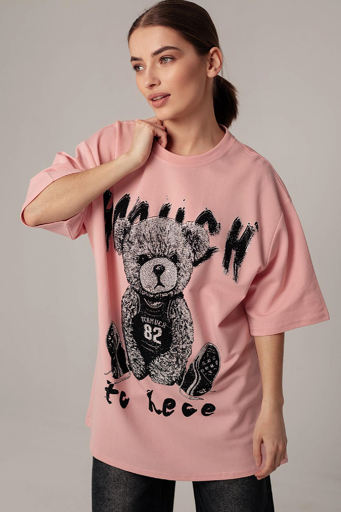 Футболка oversize с принтом мишки