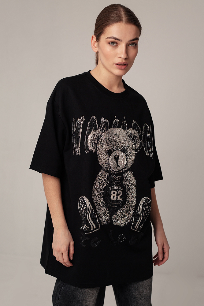 Футболка oversize с принтом мишки