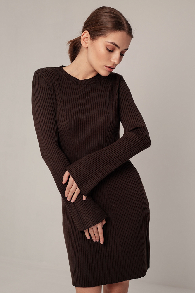 Платье oversize в рубчик