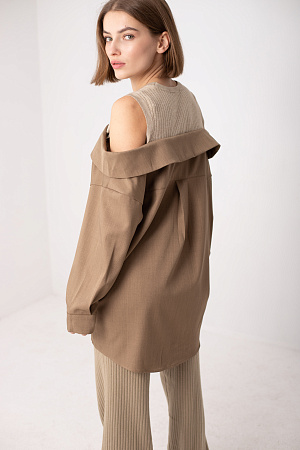 Рубашка с открытыми плечами oversize 