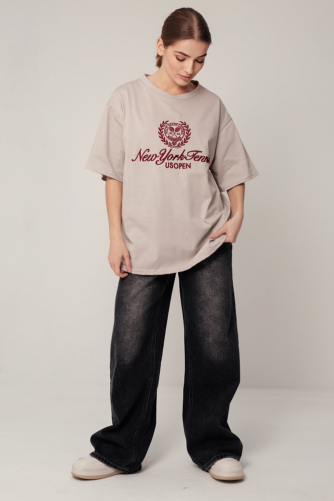 Футболка oversize с круглым вырезом