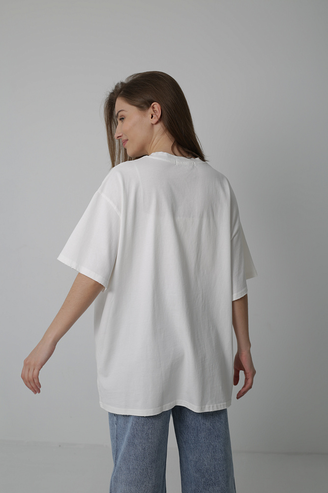Хлопковая футболка oversize 