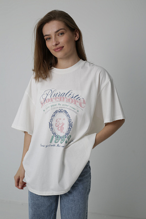 Хлопковая футболка oversize 