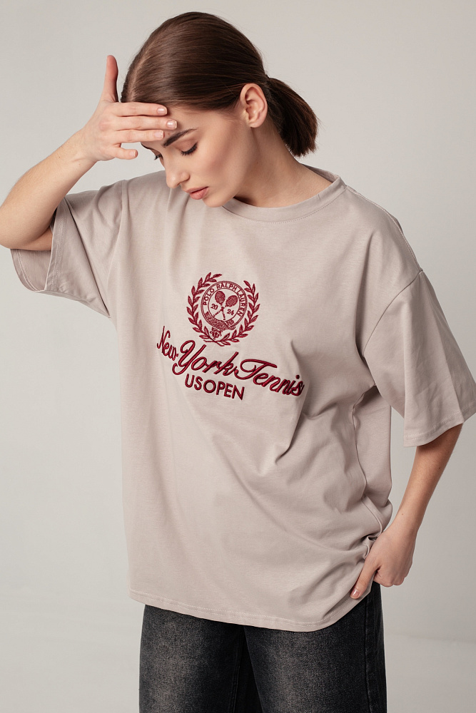 Футболка oversize с круглым вырезом