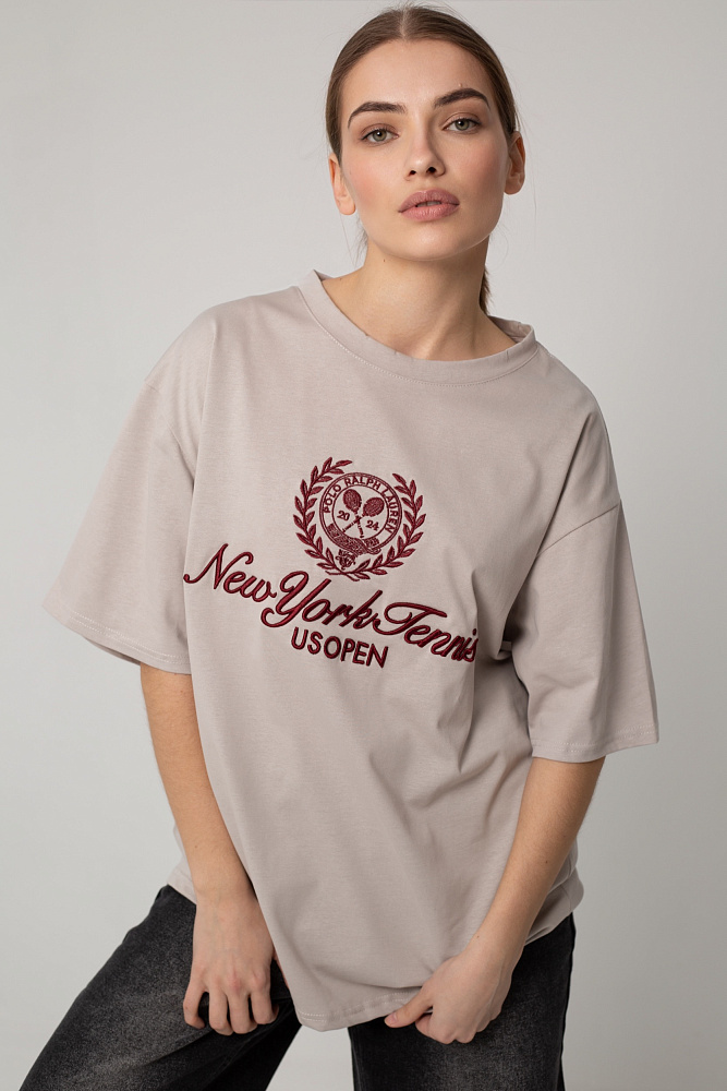 Футболка oversize с круглым вырезом