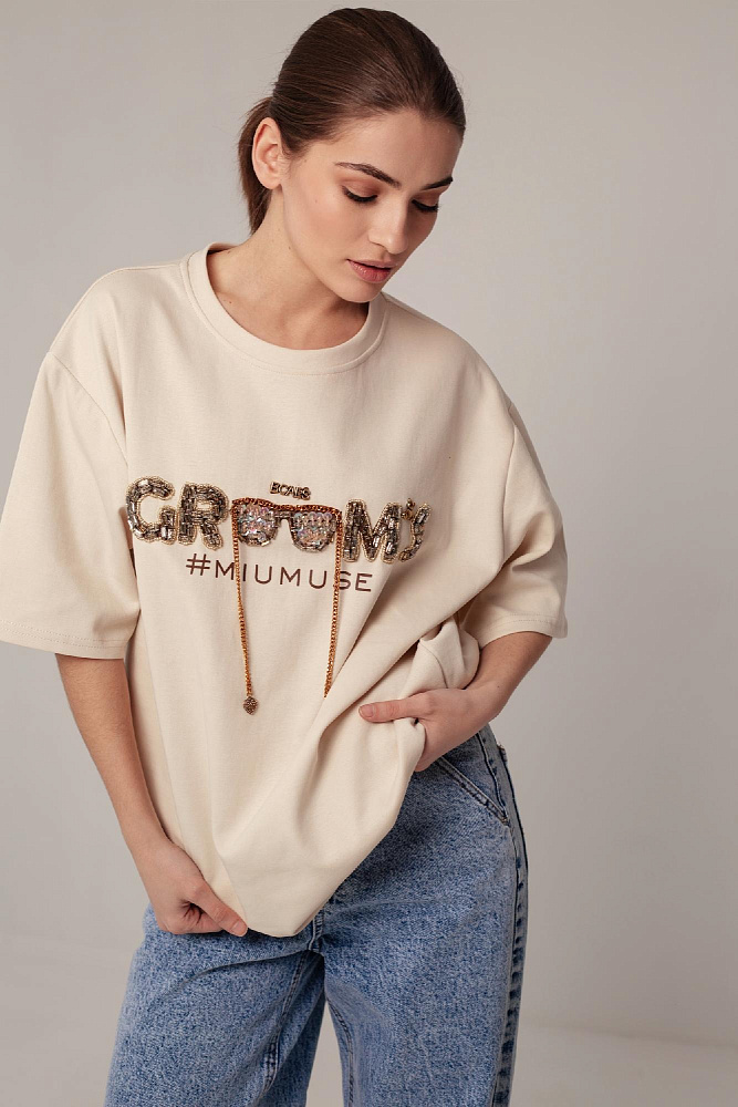 Футболка oversize с цепочкой