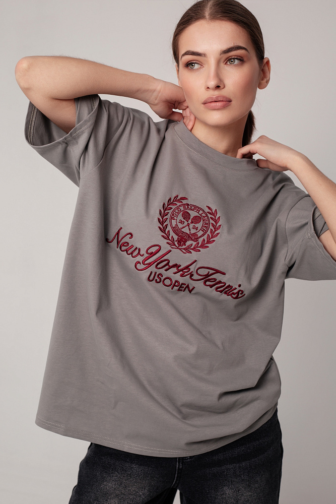 Футболка oversize с круглым вырезом