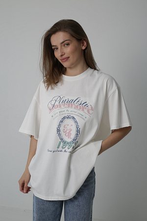 Хлопковая футболка oversize 