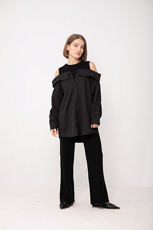 Рубашка с открытыми плечами oversize 