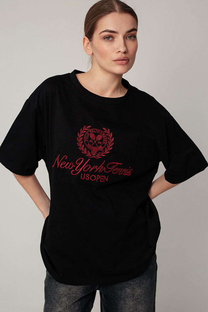 Футболка oversize с круглым вырезом