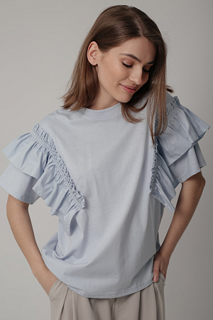 Футболка с воланами oversize