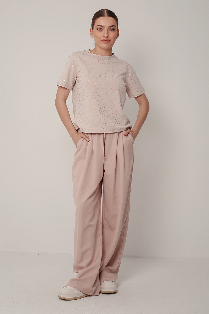 Футболка oversize со стразами