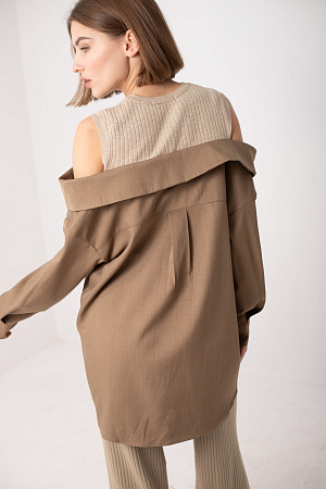 Рубашка с открытыми плечами oversize 
