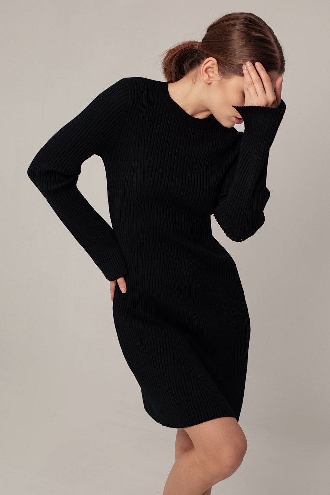 Платье oversize в рубчик